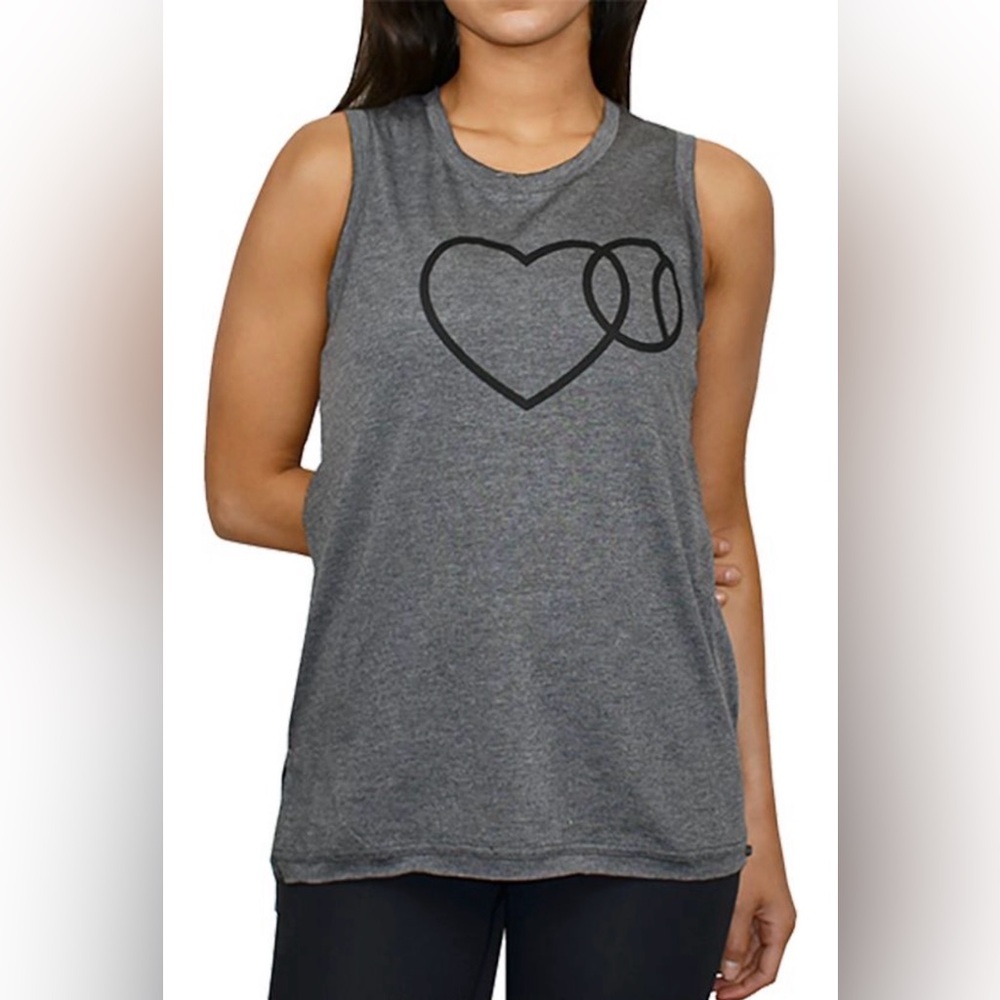 Baseballism Women's "Love Baseball" Aya tank top 
gray size large NWT